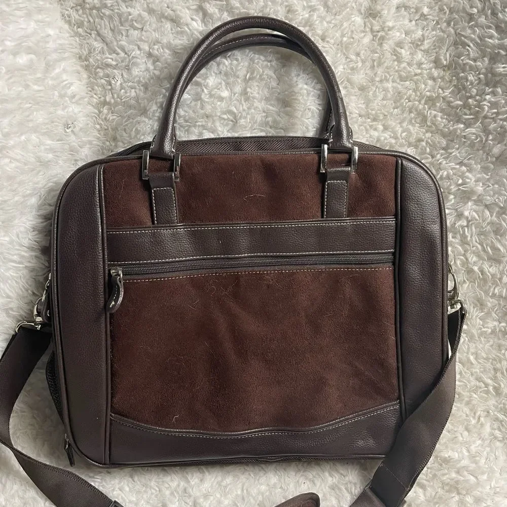 NWOT Mobile Edge Special Edition laptop /office bag Brown faux leather suede .